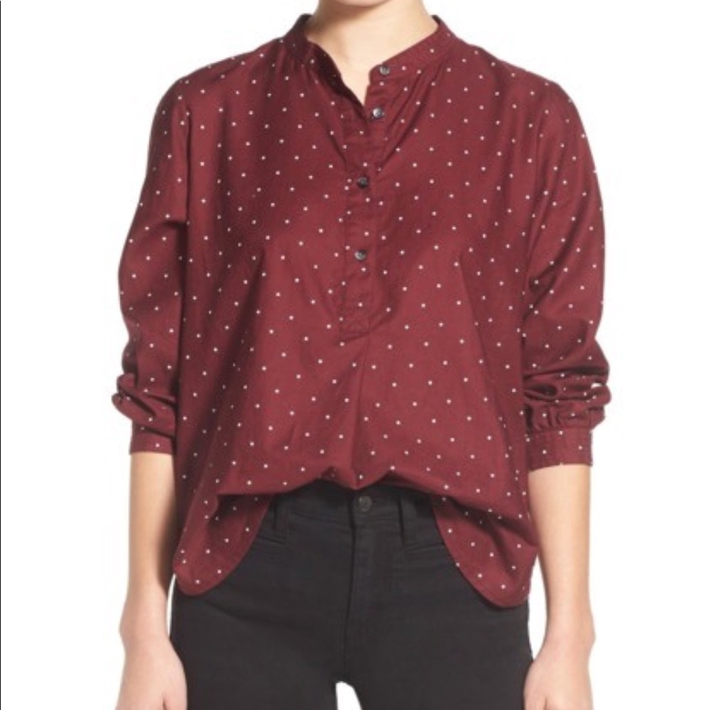 Madewell polka dot popover top
